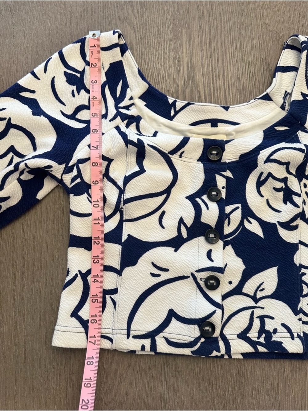 Anthropologie Maeve Puff Sleeve Top Blue White Floral Cottagecore Size M - Picture 6 of 8